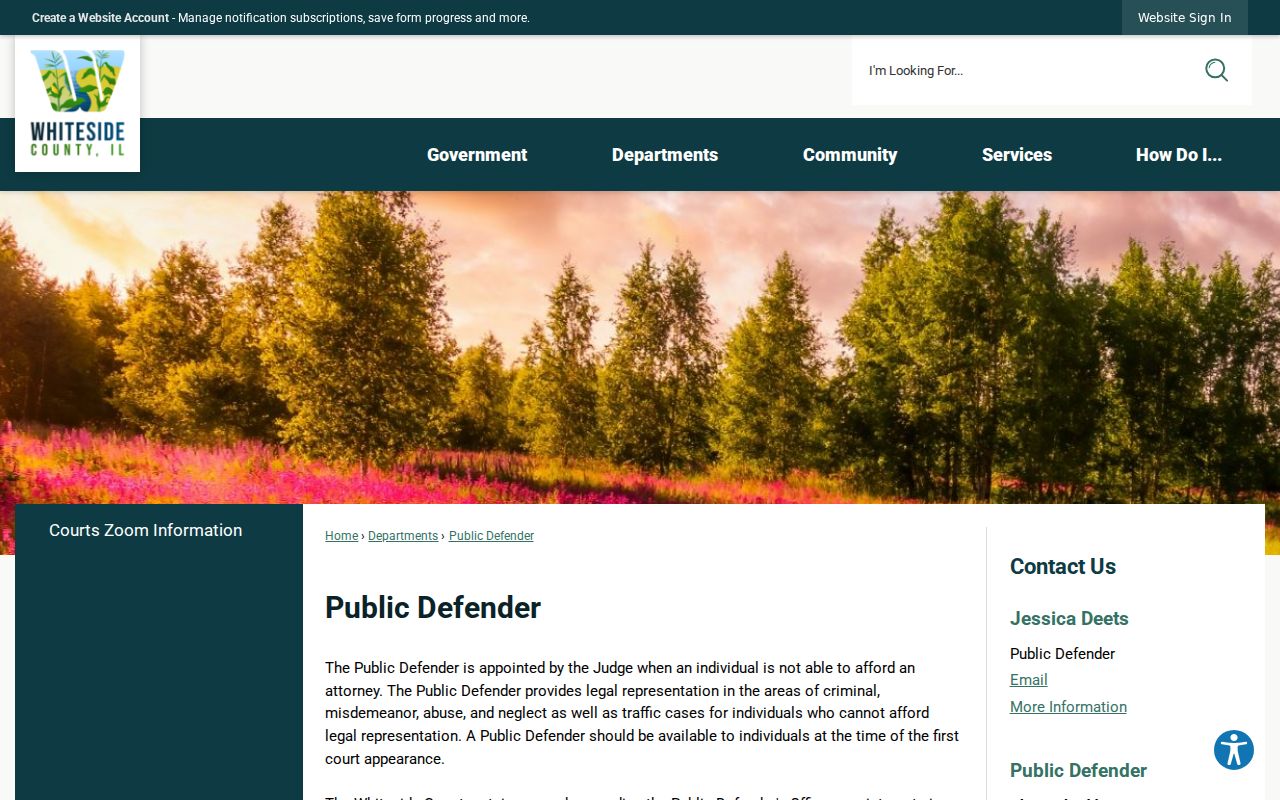 Whiteside County criminal record Public Defender office