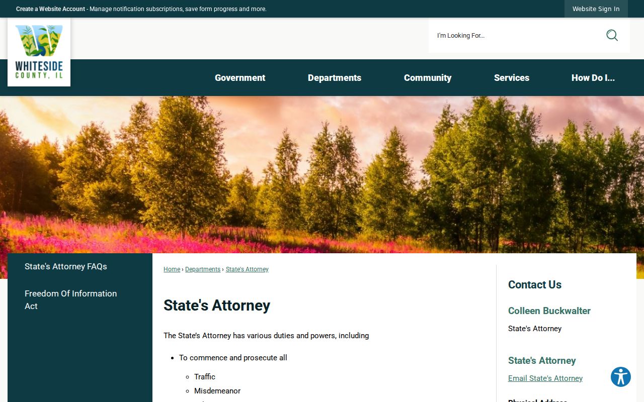 Whiteside County criminal cases State's Attorney information